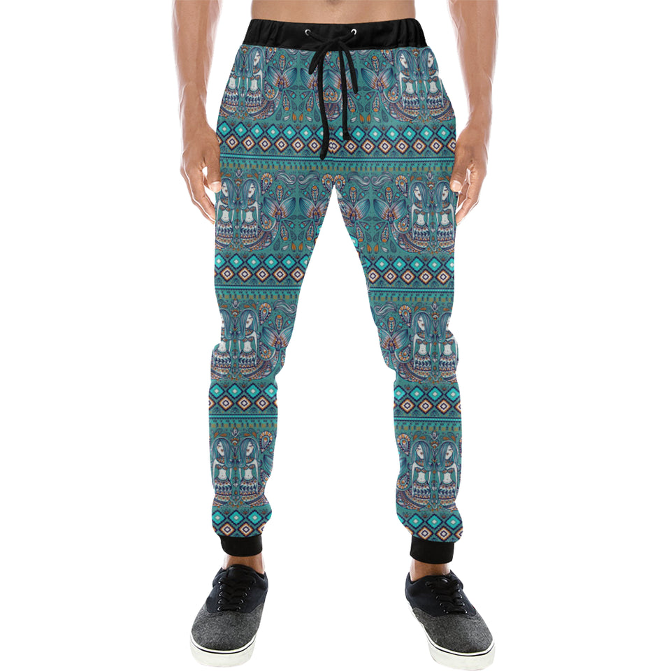 Mermaid Pattern Ethnic Motifs Unisex Casual Sweatpants