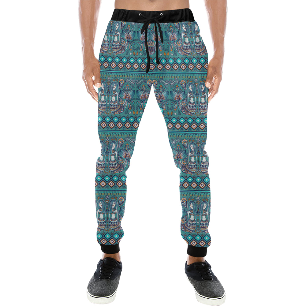 Mermaid Pattern Ethnic Motifs Unisex Casual Sweatpants