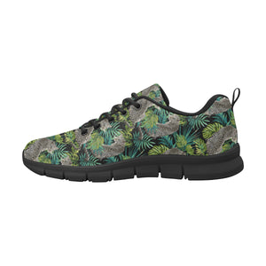 Leopard Leaves Pattern Men's Sneakers Black