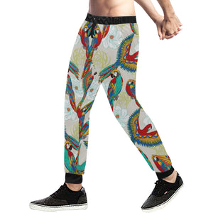 Parrot Flower Pattern Unisex Casual Sweatpants