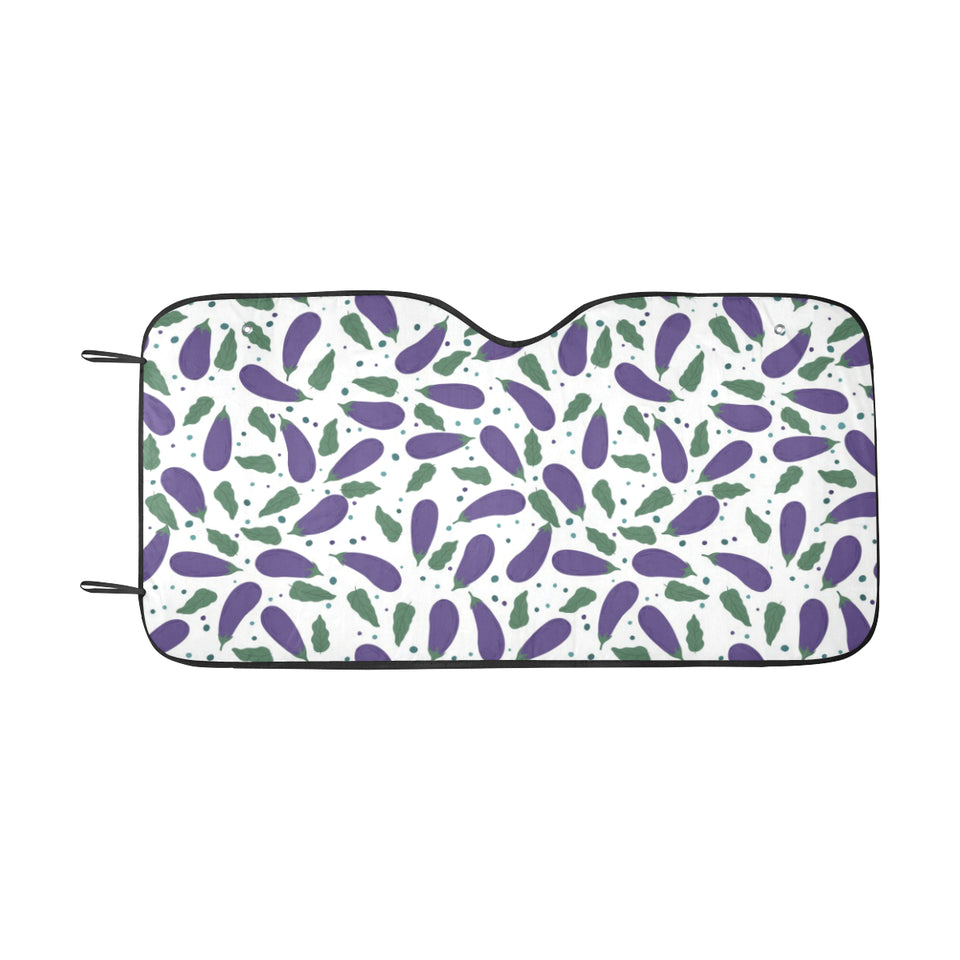 Eggplant Pattern Print Design 05 Car Sun Shade