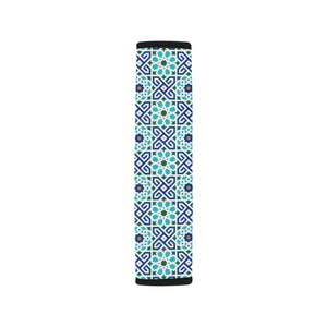 Blue Theme Arabic Morocco Pattern Car Seat Belt Cover