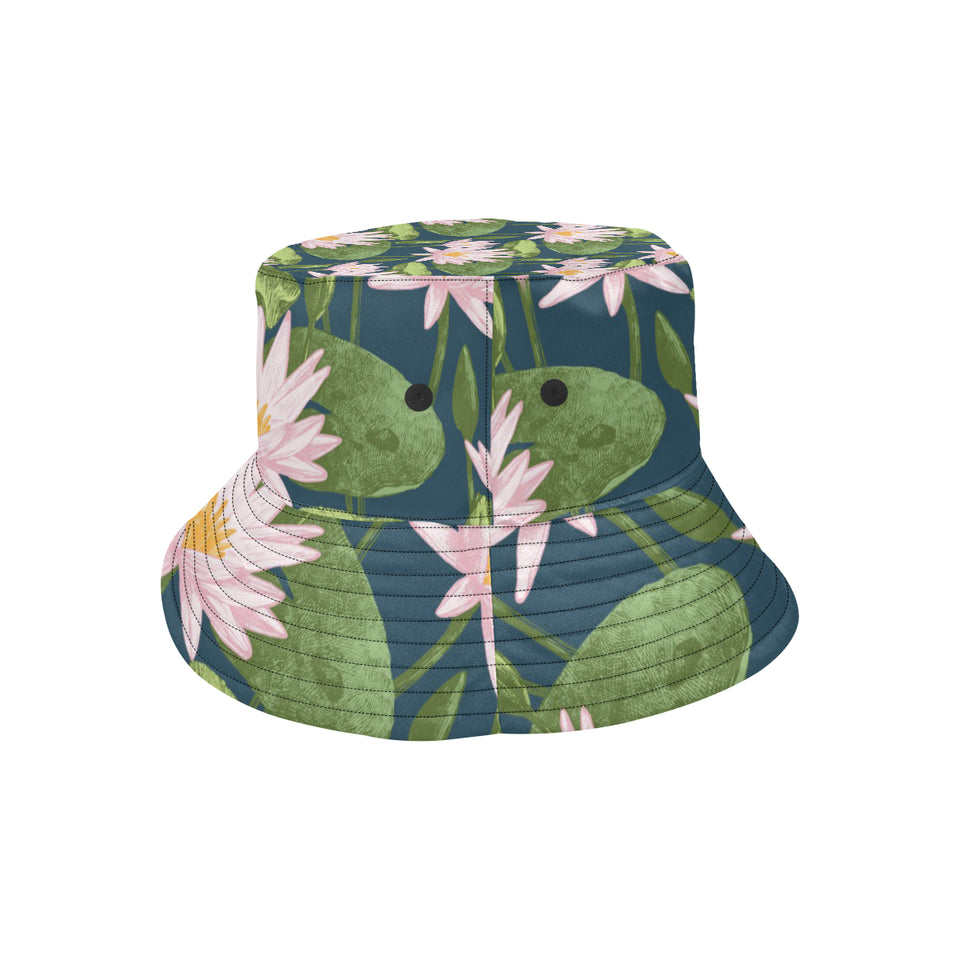 Lotus Waterlily Pattern background Unisex Bucket Hat