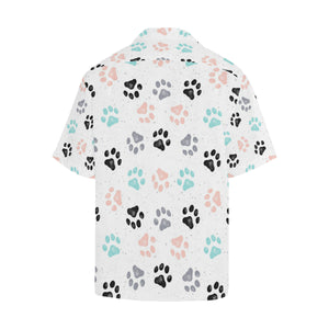 Dog Paws Pattern Print Design 02 Men's All Over Print Hawaiian Shirt (Model T58)