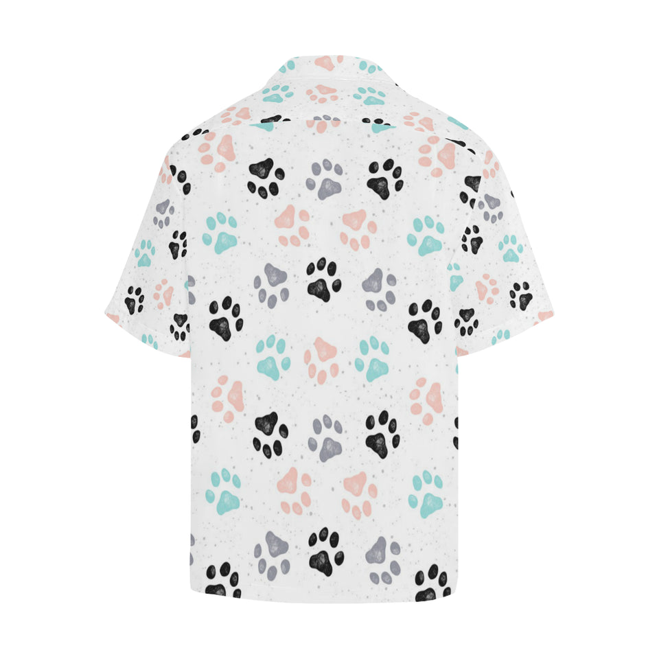 Dog Paws Pattern Print Design 02 Men's All Over Print Hawaiian Shirt (Model T58)