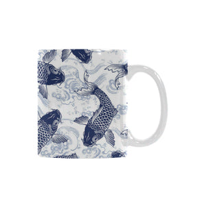 Koi Fish Carp Fish Pattern Classical White Mug (FulFilled In US)