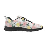 Swan Flower Pattern Men's Sneakers Black