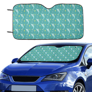 Swordfish Pattern Print Design 04 Car Sun Shade