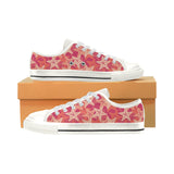 Starfish Red Theme Pattern Women's Low Top Canvas Shoes White