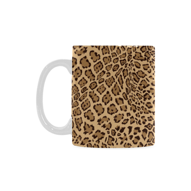 Leopard Skin Texture Pattern Classical White Mug (FulFilled In US)