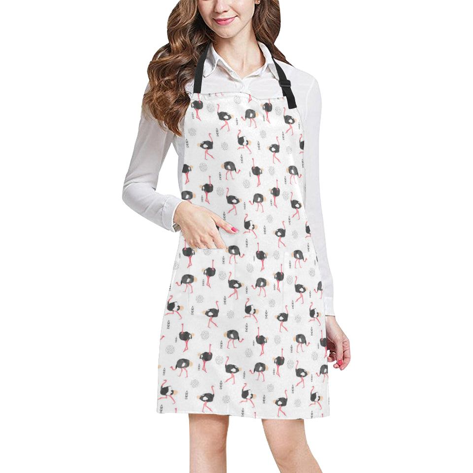 Ostrich Pattern Print Design 02 Adjustable Apron