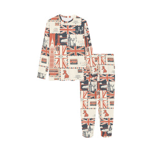 British Pattern Print Design 04 Kids' Boys' Girls' All Over Print Pajama Set