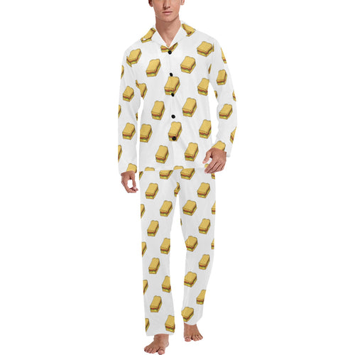 Sandwich Pattern Print Design 04 Men's Long Pajama Set