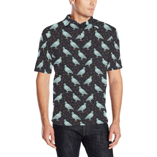 Pigeon Pattern Print Design 01 Men's All Over Print Polo Shirt