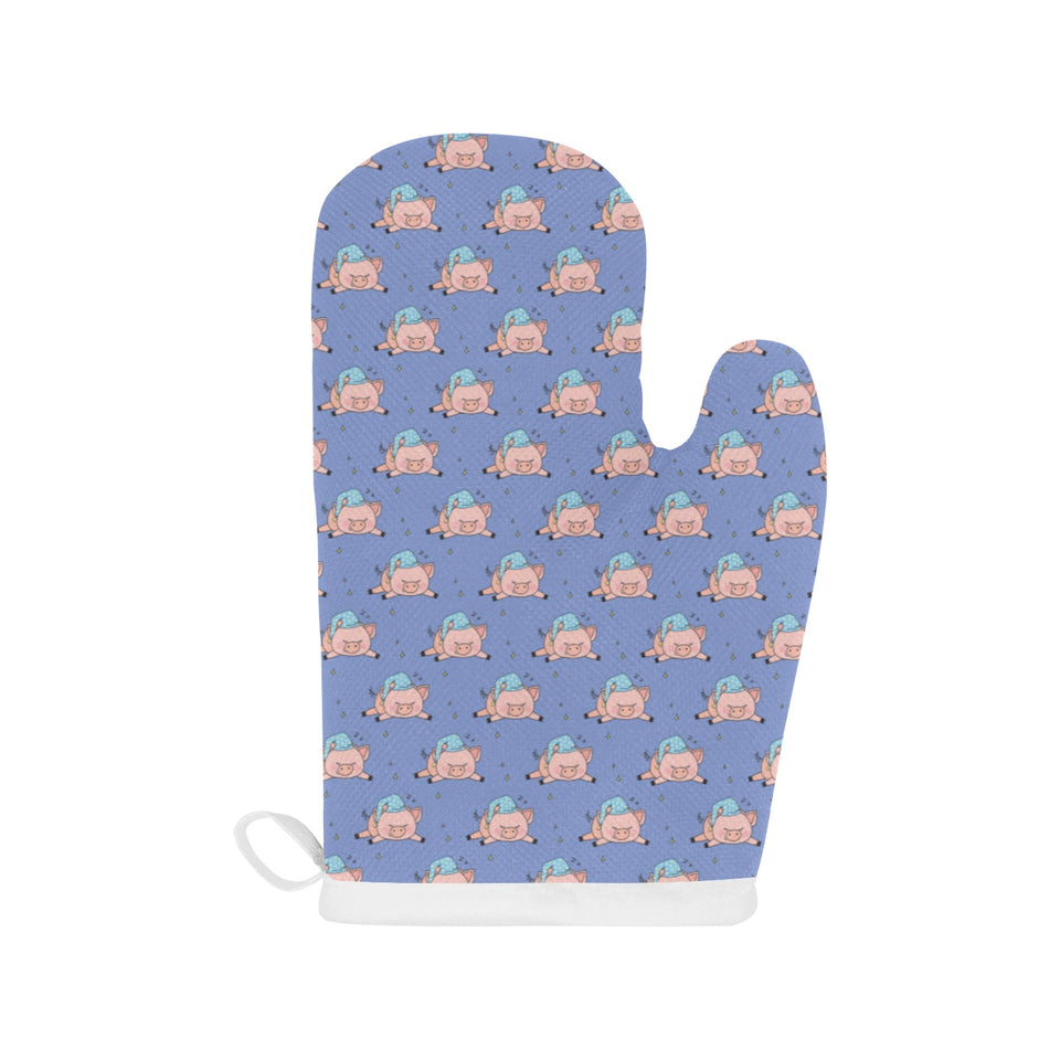 Pig Pattern Print Design 03 Heat Resistant Oven Mitts