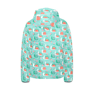 Snail Pattern Print Design 01 Kids' Boys' Girls' Padded Hooded Jacket