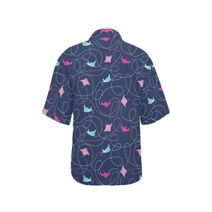 Stingray Pattern Print Design 05 Women's All Over Print Hawaiian Shirt