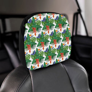 Heliconia Butterfly Leaves Pattern Car Headrest Cover