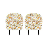 Cheese Pattern Theme Car Headrest Cover