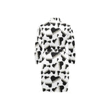 Piano Pattern Print Design 02 Men's Long Sleeve Belted Night Robe