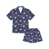 Pig Pattern Print Design 05 Kids' Boys' Girls' V-Neck Short Pajama Set