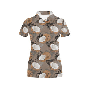 Coconut Pattern Print Design 02 Women's All Over Print Polo Shirt