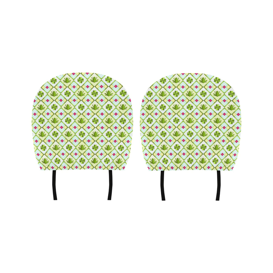 Frog Clover leaves Pattern Car Headrest Cover