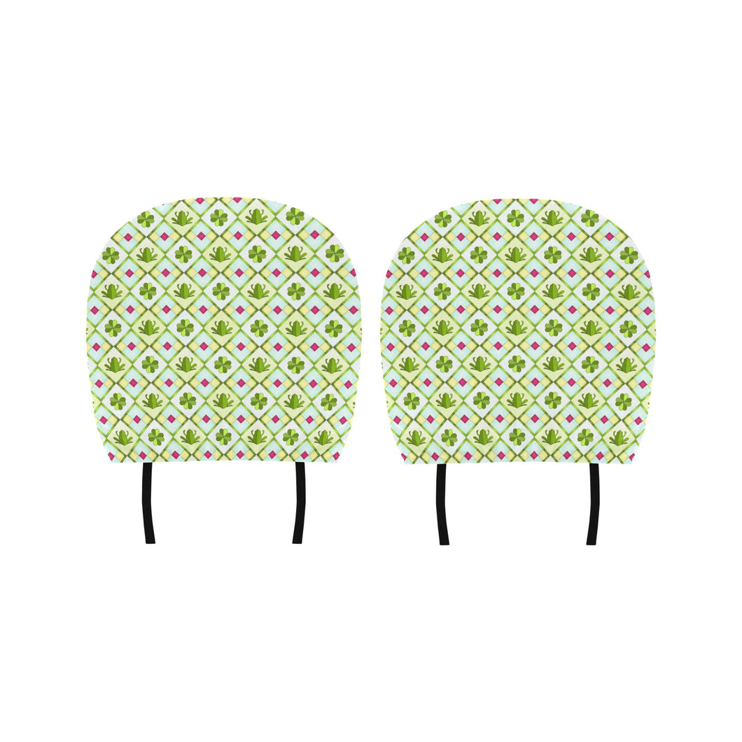 Frog Clover leaves Pattern Car Headrest Cover