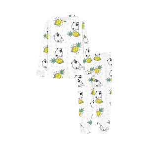 Bull Terrier Pattern Print Design 01 Kids' Boys' Girls' All Over Print Pajama Set