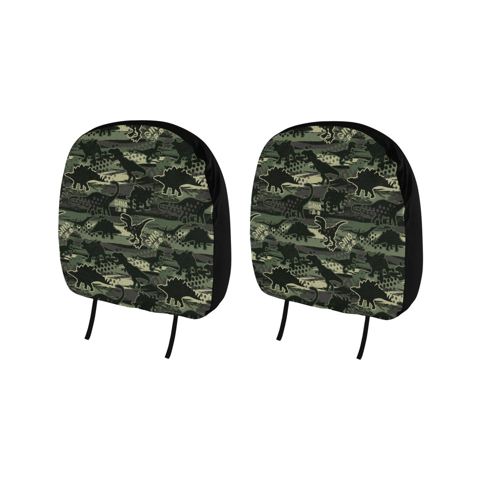 Dinosaur Camo Pattern Car Headrest Cover