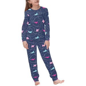 Stingray Pattern Print Design 05 Kids' Boys' Girls' All Over Print Pajama Set