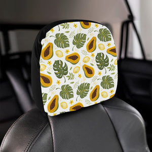 Papaya Leaves Flower Pattern Car Headrest Cover