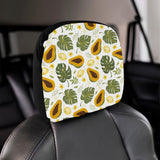 Papaya Leaves Flower Pattern Car Headrest Cover