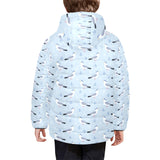 Pigeon Pattern Print Design 03 Kids' Boys' Girls' Padded Hooded Jacket