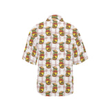 Hamburger Pattern Print Design 03 Women's All Over Print Hawaiian Shirt