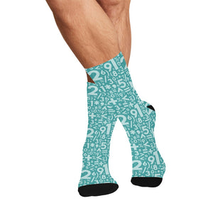 Math Pattern Print Design 05 Crew Socks