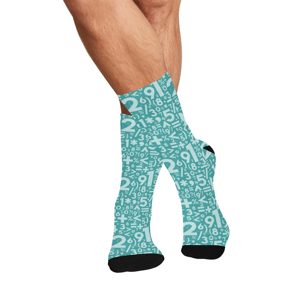 Math Pattern Print Design 05 Crew Socks