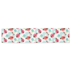 Ladybug Pattern Print Design 03 Table Runner