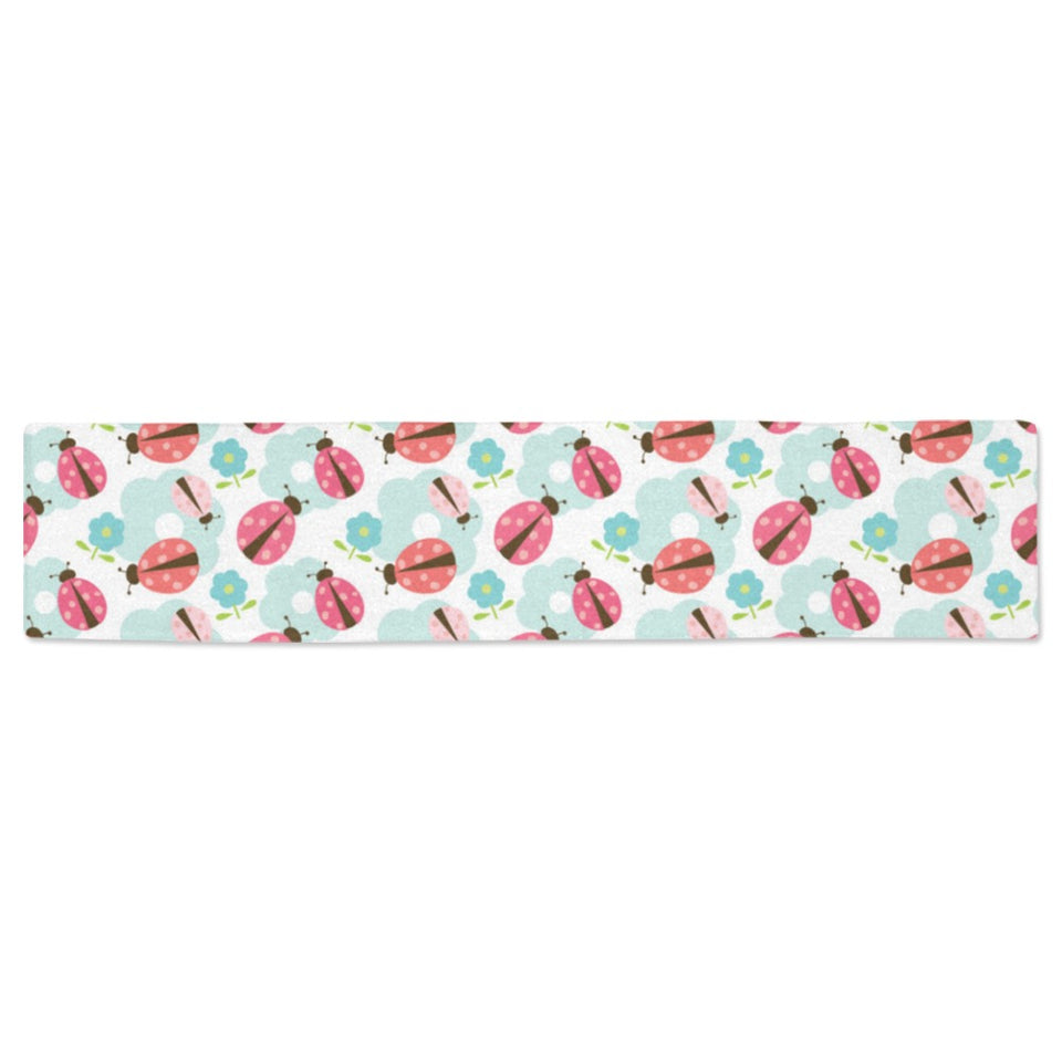 Ladybug Pattern Print Design 03 Table Runner