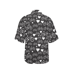 Bicycle Pattern Print Design 05 Women's All Over Print Hawaiian Shirt