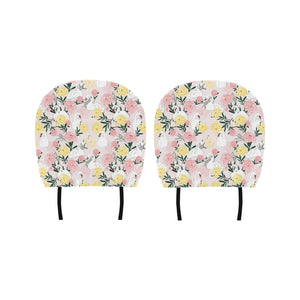 Swan Flower Pattern Car Headrest Cover