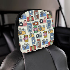 Camera Pattern Print Design 05 Car Headrest Cover