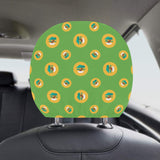 Bonsai Pattern Green Background Car Headrest Cover