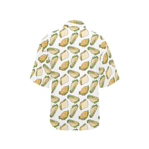 Sandwich Pattern Print Design 05 Women's All Over Print Hawaiian Shirt