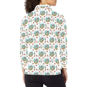 Goldfish Pattern Print Design 01 Women's Long Sleeve Polo Shirt