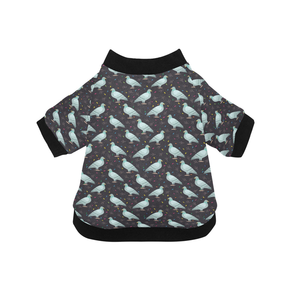 Pigeon Pattern Print Design 01 All Over Print Pet Dog Round Neck Fuzzy Shirt