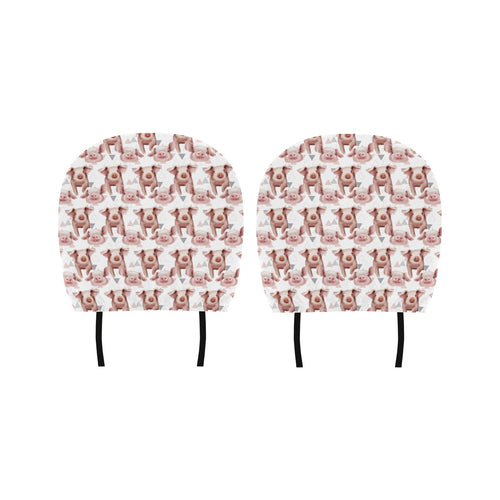 Pig Pattern Print Design 04 Car Headrest Cover