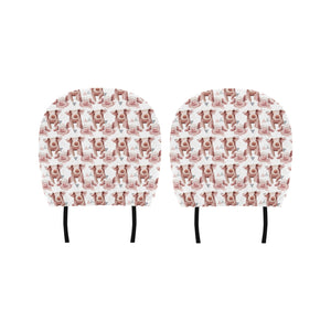 Pig Pattern Print Design 04 Car Headrest Cover