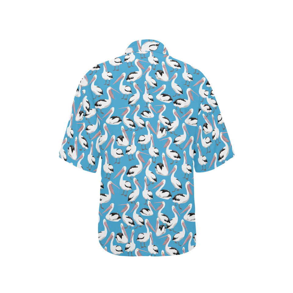 Pelican Pattern Print Design 04 Women's All Over Print Hawaiian Shirt