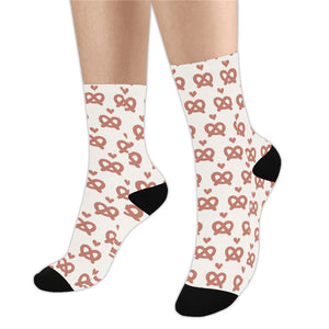 Pretzels Pattern Print Design 01 Crew Socks